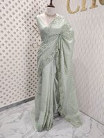 Kota silk with cut work border and strip embroidery - Image 8