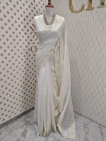 Kota silk with cut work border and strip embroidery - Image 3