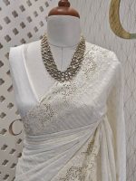 Kota silk with cut work border and strip embroidery - Image 2