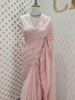 Kota silk with cut work border and strip embroidery - Image 15