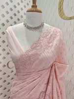 Kota silk with cut work border and strip embroidery - Image 16