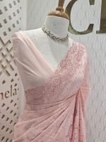 Kota silk with cut work border and strip embroidery - Image 17