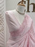 Kota silk with cut work border and strip embroidery - Image 21