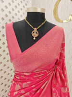 Soft tussar banarasi with big flower and thin veins - Image 2
