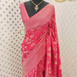 Soft tussar banarasi with big flower and thin veins