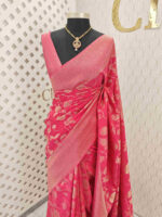 Soft tussar banarasi with big flower and thin veins
