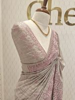 Semi tussar with arch border embroidery - Image 13