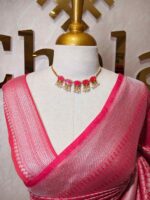 Banarasi with diamond shape buttas and small mango design on border - Image 42