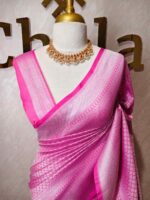 Banarasi with diamond shape buttas and small mango design on border - Image 44