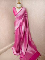 Banarasi with diamond shape buttas and small mango design on border - Image 46