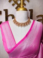Banarasi with diamond shape buttas and small mango design on border - Image 45