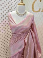 Banarasi with diamond shape buttas and small mango design on border - Image 29