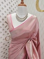 Banarasi with diamond shape buttas and small mango design on border - Image 15