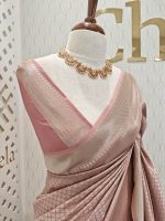 Banarasi with diamond shape buttas and small mango design on border - Image 5