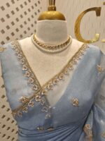 Crushed silk with stone and sequence flower - Image 29