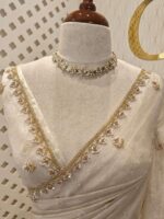 Crushed silk with stone and sequence flower - Image 33