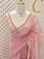 Crushed silk with stone and sequence flower - Image 39