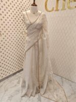 Crushed silk with sequence and stone small flower - Image 30