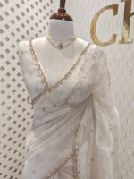 Crushed silk with sequence and stone small flower - Image 28