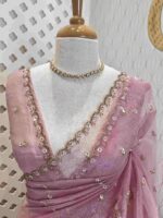 Crushed silk with sequence and stone small flower - Image 26
