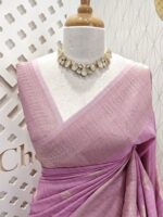 Soft tussar banarasi with mango border - Image 4