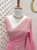 Soft tussar banarasi with mango border - Image 11