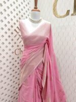 Soft tussar banarasi with mango border - Image 10