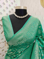 Soft tussar banarasi with spiral veins and floral - Image 2