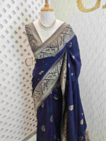 Soft Tussar Banarasi with temple arch buttas - Image 6