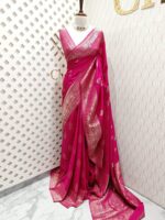 Soft tussar banarasi swan like border - Image 15