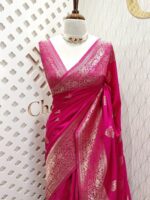 Soft tussar banarasi swan like border - Image 13