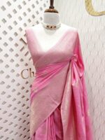 Soft tussar banarasi swan like border - Image 12