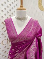 Soft tussar banarasi swan like border - Image 8