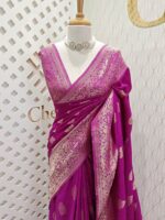 Soft tussar banarasi swan like border - Image 7