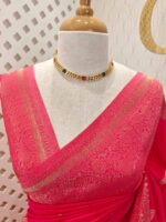 Soft tussar banarasi with spear shape butta - Image 15