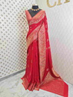 Soft Tussar Banarasi with temple arch buttas - Image 12