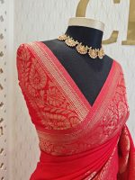 Soft Tussar Banarasi with temple arch buttas - Image 2