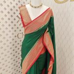 Viscose with bud edged contrast border