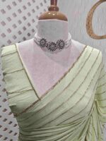 Georgette with cut beads work single shade - Image 59
