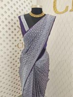 Banarasi with square diamond butta - Image 6