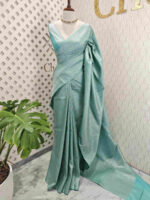 Banarasi with peacock and creeper veins design - Image 26