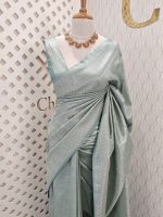 Banarasi with peacock and creeper veins design - Image 20