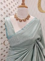 Banarasi with peacock and creeper veins design - Image 21