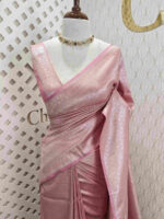 Banarasi with peacock and creeper veins design - Image 33