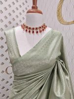 Banarasi with peacock and creeper veins design - Image 15