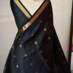 Kanjeevaram with mango pallu and big polka dot body