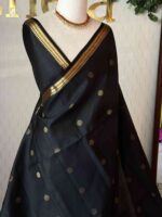 Kanjeevaram with mango pallu and big polka dot body