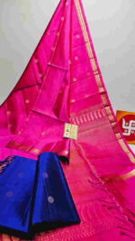 Kanjeevaram with mango pallu and big polka dot body - Image 5