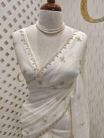 Crushed with spear like stone and beads work border - Image 43