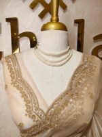 Organza with sequence round flower on scalp boarder - Image 31
